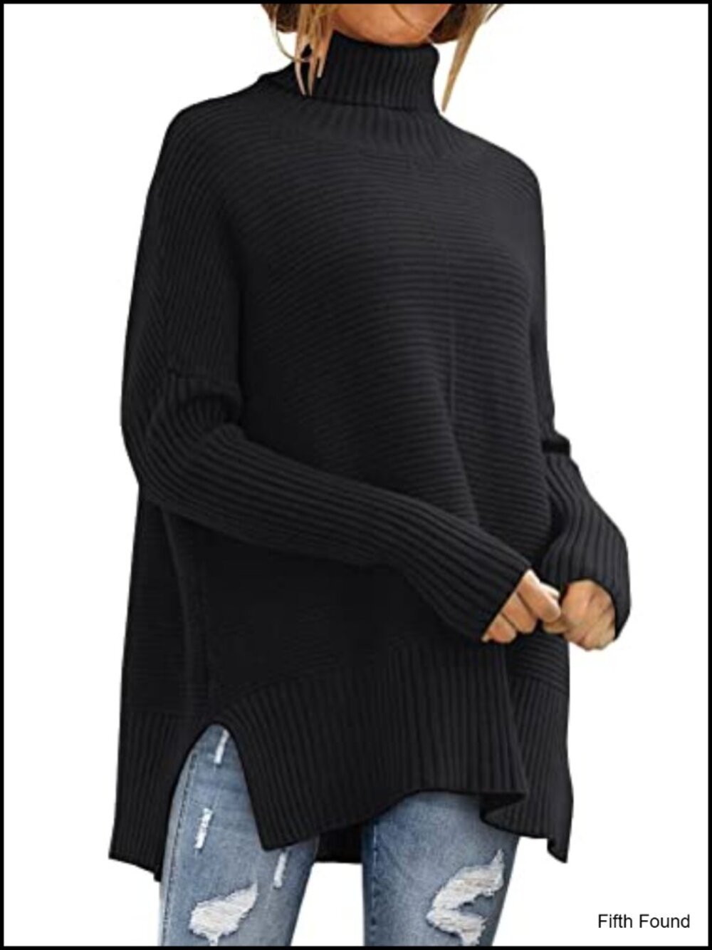 Oversized Women's Turtleneck Sweater - Cozy Long Pullover Tunic Fall Knit